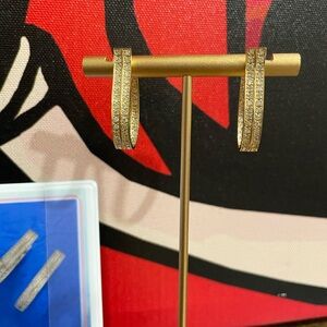 K18 18K XL Hoops In and Out Japan Real Gold natural diamonds with certificate